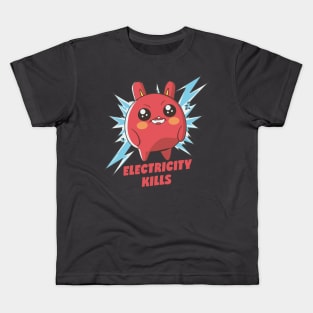 Electricity kills Kawaii Manga Kids T-Shirt